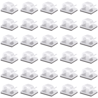 50 Pcs Viaky Wire Cord Clips Adhesive Cable Clips Cable Holder Wire Management, Worked Great for Fixing Your Various Wires, Network Cable, RV Wires, USB Cords, Car Cable, TV Coax Cable (White)
