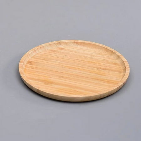 

Environmentally Friendly Round Bamboo Tray Eating Trays for Living Room Restaurants 9.84 x 9.84 x 0.78 inch