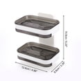 thumbnail image 4 of Unique Bargains 1 Pc Wall Mounted Soap Dish Double Layer Gray Soap Dish for Bathroom Kitchen 4.96"x3.39"x6.22" Gray, 4 of 6