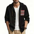 thumbnail image 2 of Lovskoo Mens Printed Long Sleeve Linen Blend Hooded Shirt Button Closure Front Pockets Casual Oversized Top, 2 of 9