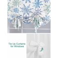 thumbnail image 3 of Teal Blue Snowflakes Tie Up Curtains for Windows 63 Inch Length Balloon Curtains Kitchen Adjustable Balloon Window Shade Christmas Snowflake Winter Holiday Tie Up Bathroom Curtain Window 46"x63", 3 of 6