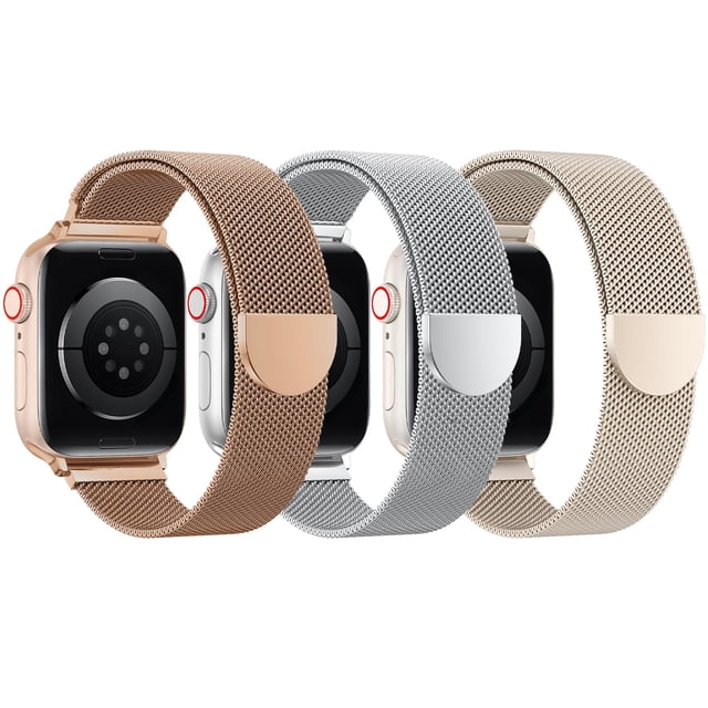 Apple Watch Band BELONGME Mesh Loop de acero inoxidable, paquete de 3