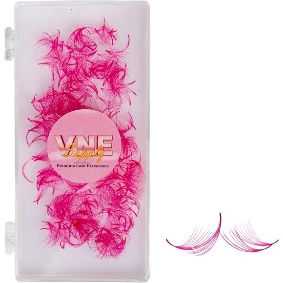 AIR-VNE 500 Fans Colorful Lash Extensions | Premade Volume Lash Extensions | Premade Mega Volume Fans | Colored Lash Extension | Russian Volume Eyelash Extensions |6D, Pink, C Curl, 12mm
