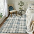 thumbnail image 2 of Haperlare Modern Area Rugs for Living Room Tartan Plaid Area Rug Luxurious Soft Bedroom Decor Rug Farmhouse Non Slip Throw Rugs, 8' x 10' Blue Beige, 2 of 7
