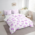 thumbnail image 3 of Castle Fairy Kawaii Ribbon Bow Boy Girl Bedding Comforter Set 7-Piece,Dreamy Princess King Bedding Sets,Cartoon Bow Knot Ultra Soft Bed Sheets,Super Cozy Room Decor,Reversible, 3 of 8