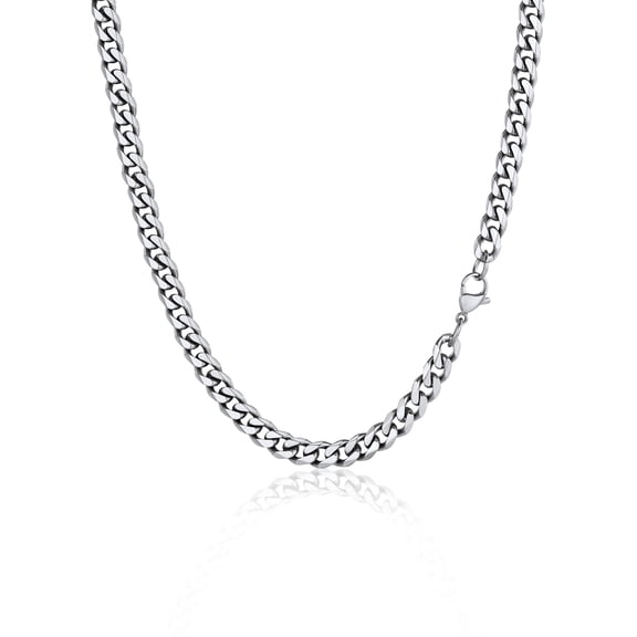 PROSTEEL Mens Necklace Cuban Chain for Men Gift 6mm 20 Inch Stainless Steel Miami Chain Necklace for Boyfriend Husband Birthday Father Day