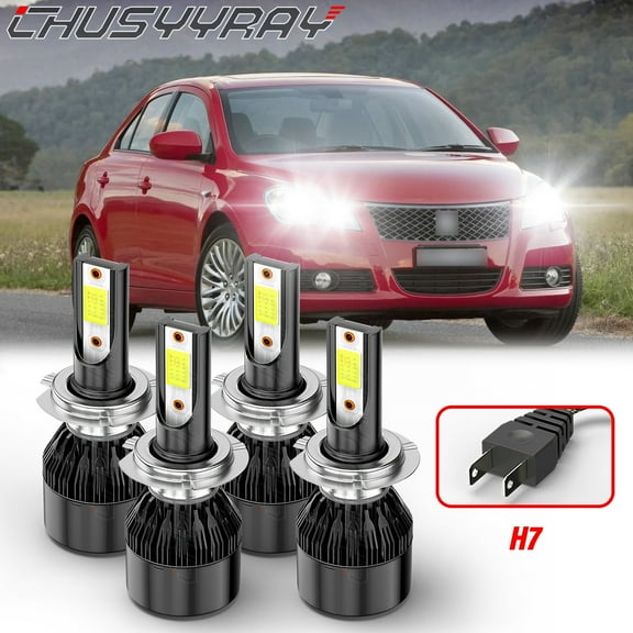 For Suzuki Kizashi 2010 2011 2012 2013 2014 2015 - 4x H7 LED Headlight Hi-Lo Beam Bulbs Kit 6000K White
