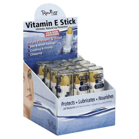 Reviva Labs Présentoir de Bâtonnets d'Huile à la Vitamine E - Caisse de 12 - 1,5 oz