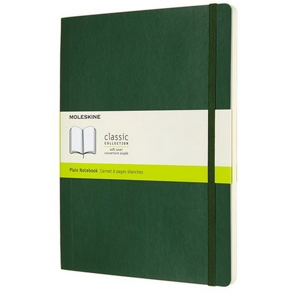 Moleskine Notebook, Extra Large, Plain, Myrtle Green, Soft Cover (7.5 x 9.75) (Books)