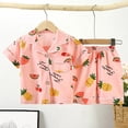 thumbnail image 1 of Pijamas de dibujos animados para niños y niñas, camisa de manga corta con solapa, Tops con pantalones cortos, conjuntos de ropa de dormir para primavera y verano, 2023, 1 of 4