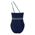 thumbnail image 4 of NIEWTR One Shoulder One Piece Swimsuit Tummy Control Bathing Suit for Women Full Coverage Swimwear(Navy,M), 4 of 5