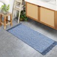 thumbnail image 3 of Collive Kitchen Runner Rug, 2' x 4.3' Hand-Woven Reversible Washable Rug, Navy Blue Cotton Modern Farmhouse Bathroom Rug Hallway Carpet for Foyer Bedroom Entry Back Door Decor, 3 of 8