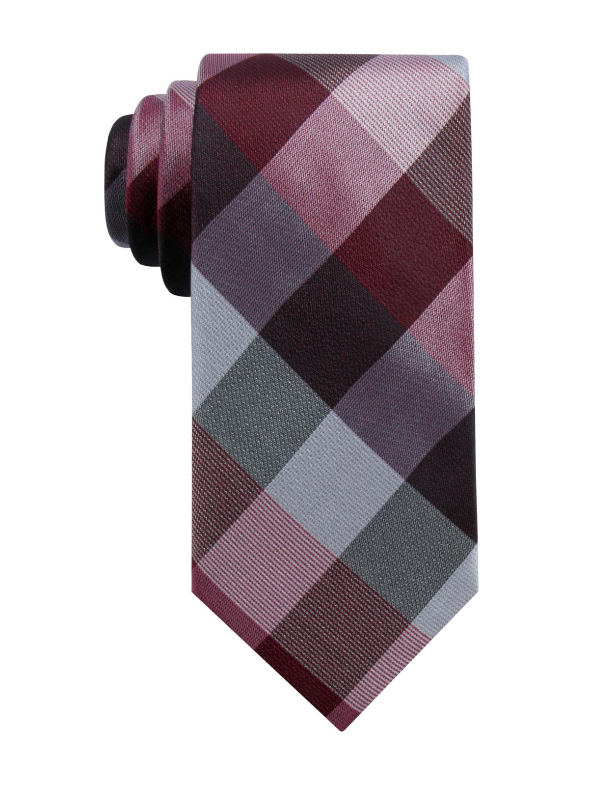 9758円 お買得 Ryan Seacrest アクセサリー ネクタイ Mens Lurex Plaid Self-tied Necktie Red One Size