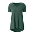 thumbnail image 3 of Lmnyox Women's Summer Tunic Tops Soft V Neck Short Sleeve T Shirt Flowy Casual Blouse Tops Basic Clothes, 3 of 3