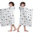 thumbnail image 4 of Cow and Milk White Pattern Hooded Bath Towel Wrap for Teens Ages 3 To 12, Soft Lightweight Quick Dry Microfiber Bath Beach Pool, 50"x30", 4 of 6