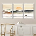 thumbnail image 3 of IDEA4WALL Framed Canvas Print Wall Art Set Pastel Rising Sun Misty Ocean Mountain Nature Wilderness Modern Art Decorative Landscape Rustic for Living Room, Bedroom, Office - 16"x24"x3 White, 3 of 5