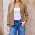 thumbnail image 2 of Stichou Women's Chunky Knit Open Front Sweater Long Sleeve Button Down Loose Casual Oversized Cardigan Outerwear Khaki XL, 2 of 6