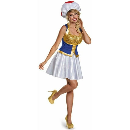 Super Mario Bros Toad Female Women's Adult Halloween Costume