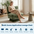thumbnail image 4 of Sillón giratorio 360° de chenilla para salón o dormitorio - Asiento profundo, respaldo alto, base extra ancha, cojín grueso - Diseño moderno y cómodo, capacidad 136 kg- Color: Chenille | Green, 4 of 7