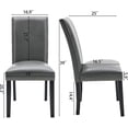 thumbnail image 2 of JESONVID Set of 6 Parsons Dining Chairs PU Leather Living Room Chair Upholstered Modern Kitchen Armless Side Chair with Solid Wood Legs Nail-Head Trim Surrounding-Grey, 2 of 7