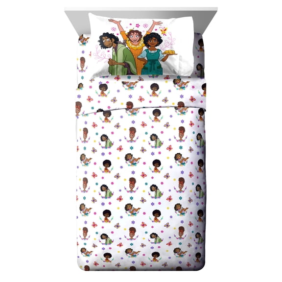 Encanto The Family Madrigal Kids Sheet Set, Microfiber, White, Disney
