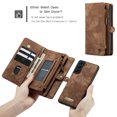 thumbnail image 2 of For Samsung Galaxy S22 Plus Wallet Case,Multi-Functional Retro Leather Purse Flip Cover Zipper Wallet Case with Removable Card Slots Pocket & Detachable Wrist Strap Magnetic Phone Case, Darkbrown, 2 of 11