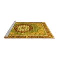 thumbnail image 2 of Ahgly Company Machine Washable Indoor Round Abstract Yellow Modern Area Rugs, 6' Round, 2 of 4