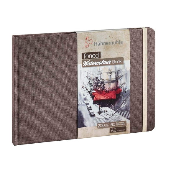 Libro de acuarela Hahnemühle Toned Tan, 200 g/m², tamaño A6 Landscape