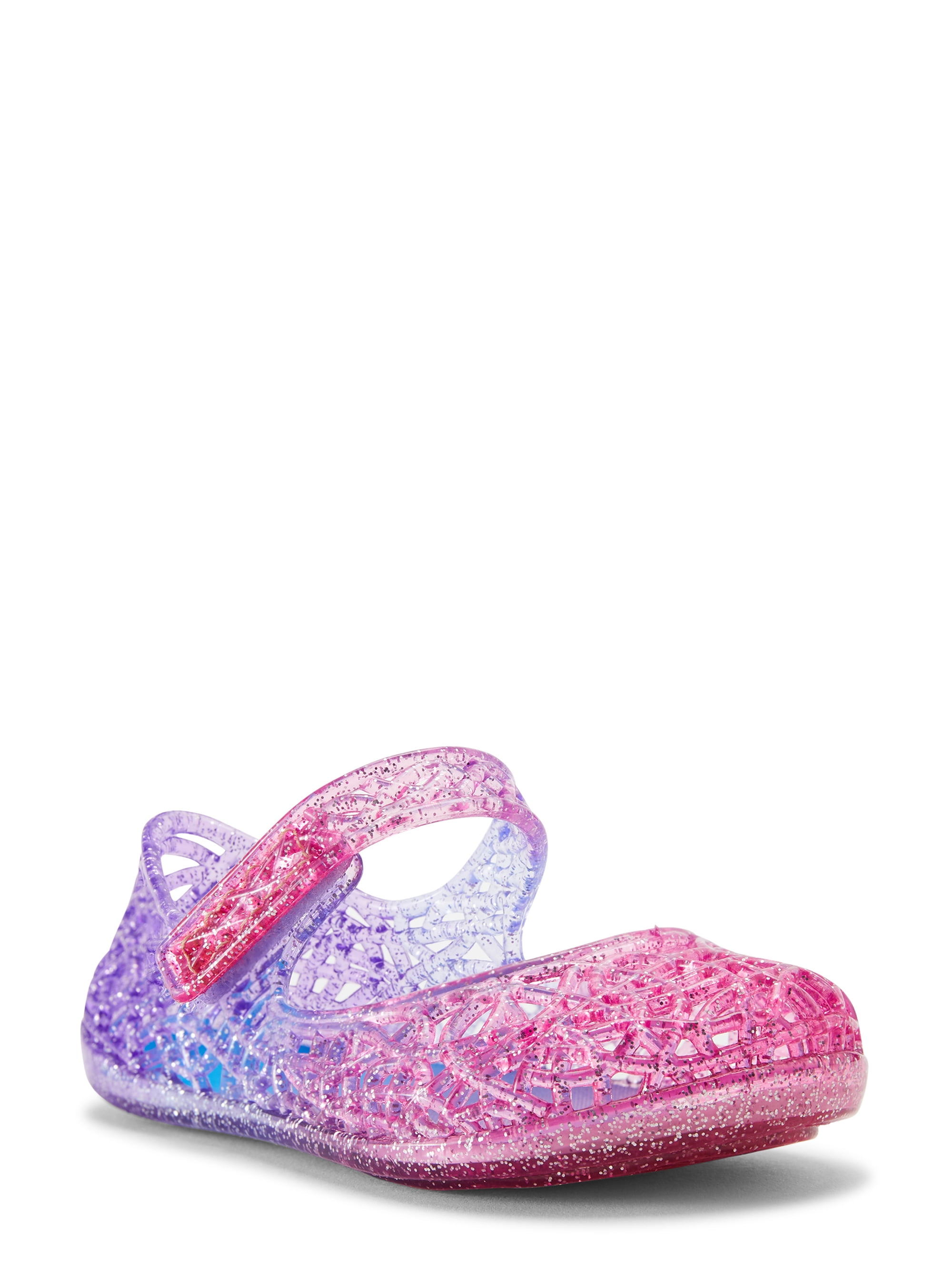 Wonder Nation Girls Mary Jane Jelly Sandal Shoes Size 6 Clear Sparkle NEW 
