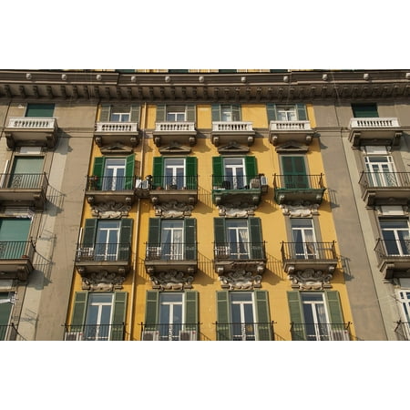 Canvas Print Shutters Window Windows Apartment Building Balcony Stretched Canvas 10 x