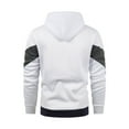 thumbnail image 3 of Men's Zip Up Hoodie Fitness Fashion Striped Color Long Sleeve Casual Hooded Sweater Jacket Sweatshirts Outerwear (L, White), 3 of 5