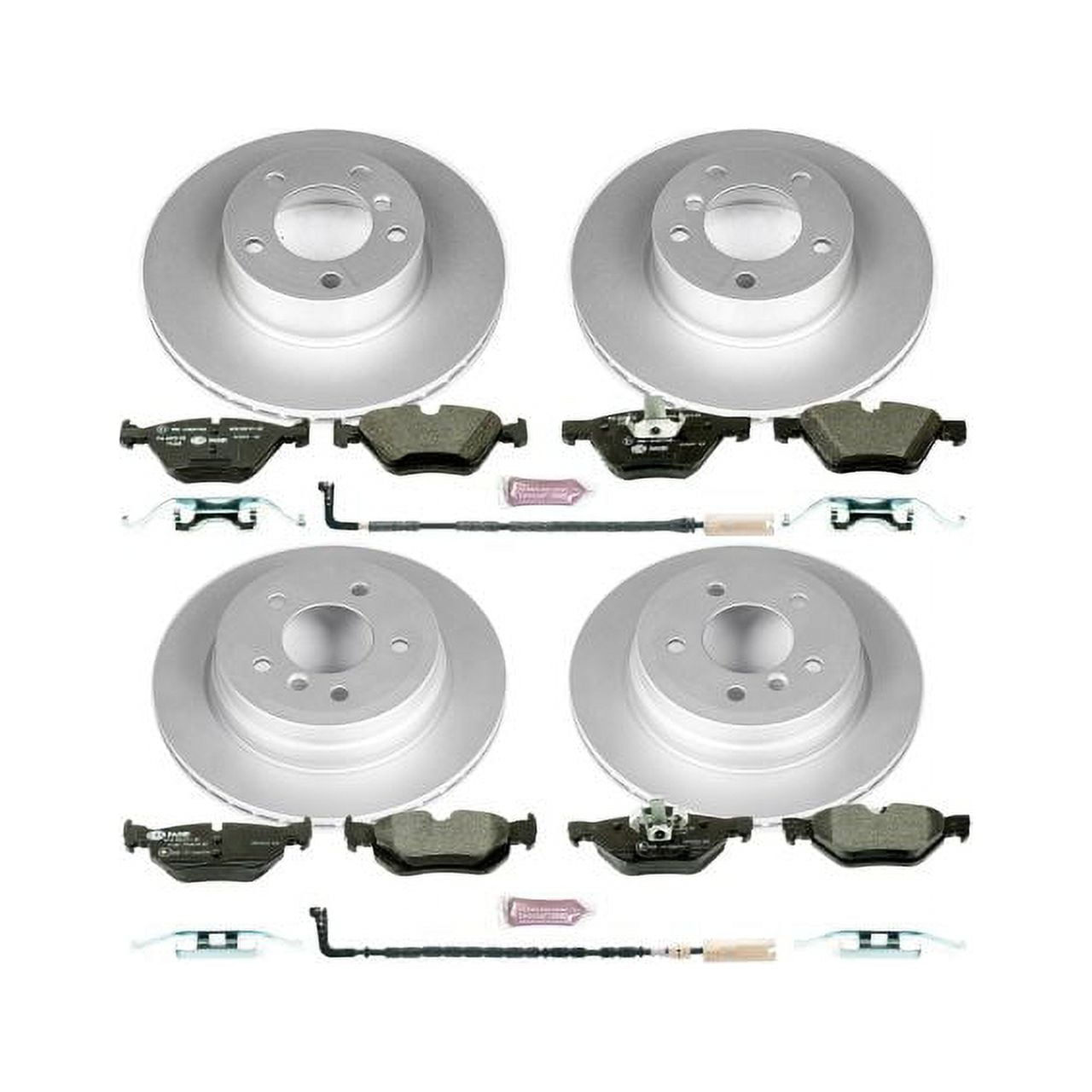 Power Stop Front and Rear Euro-Stop ECE-R90 Certified Brake Pad and Rotor Kit ESK4102