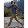 thumbnail image 3 of Packable Women Puffer Jacket Lightweight Synthetic Insulated Warm Sheller Navy Blue Jacket-L, 3 of 9