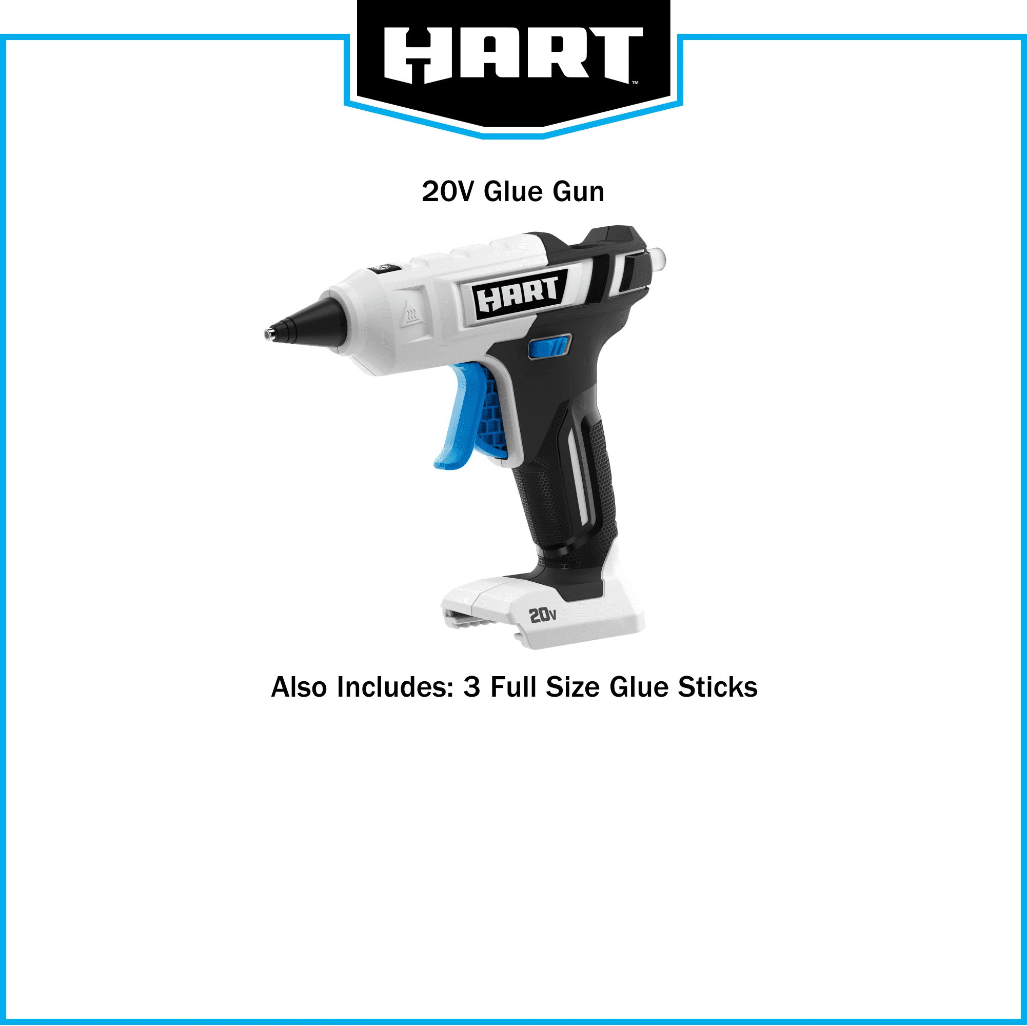 HART White Glue Gun (Battery Not Included)