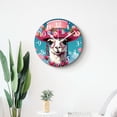 thumbnail image 4 of 12 Inch Wall Clock Battery Operated Silent Clock Decorative for Office, Kitchen, Outdoor, Living Room，Festive Llama Or Alpaca in A Sombrero Lovely, 4 of 4