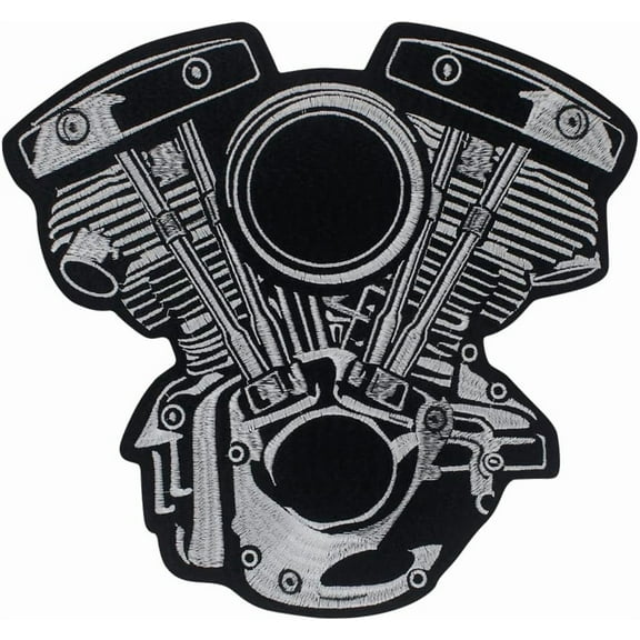 Stroke Engine Patches Embroidered Applique Badge Automotive Engines Iron On Sew On Emblem 1 piece