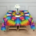 thumbnail image 3 of Tie Dye Vivid Petal Mandala Pattern Square Tablecloth,Waterproof Square Table Cover,Wipeable Spillproof Washable Table Cover for Home Kitchen Party Decor 52"x52"(132x132cm), 3 of 6