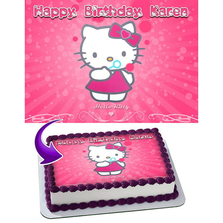 Hello Kitty Edible Cake Image Personalized Toppers Icing Sugar Paper A4 Sheet Edible Frosting Photo Cake Topper (Best Hello Kitty Cakes)