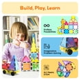 thumbnail image 6 of PicassoTiles Magnetic Tiles for Kids - 103PCS STEM Construction Building Blocks Set with Tote Bag & Booklet Guide, Educational Creative Learning Toy, 6 of 9