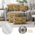 thumbnail image 6 of Grey Leaves Outdoor Waterproof Pillow Covers, Vintage Abstract Art Botanical Orange Decorative Square Throw Pillowcase Sofa Cushion Sham for Patio/Couch/Chair, 18"x18" 2 Pack, 6 of 8