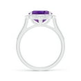 thumbnail image 2 of ANGARA Natural Oval 4.3 ct Amethyst Ring with Ornate Halo in 14K White Gold for Women (Size-12x10mm) | February Birthstone, Birthday, Anniversary, Jewelry Gift for Women | Natural Amethyst Ring, 2 of 9
