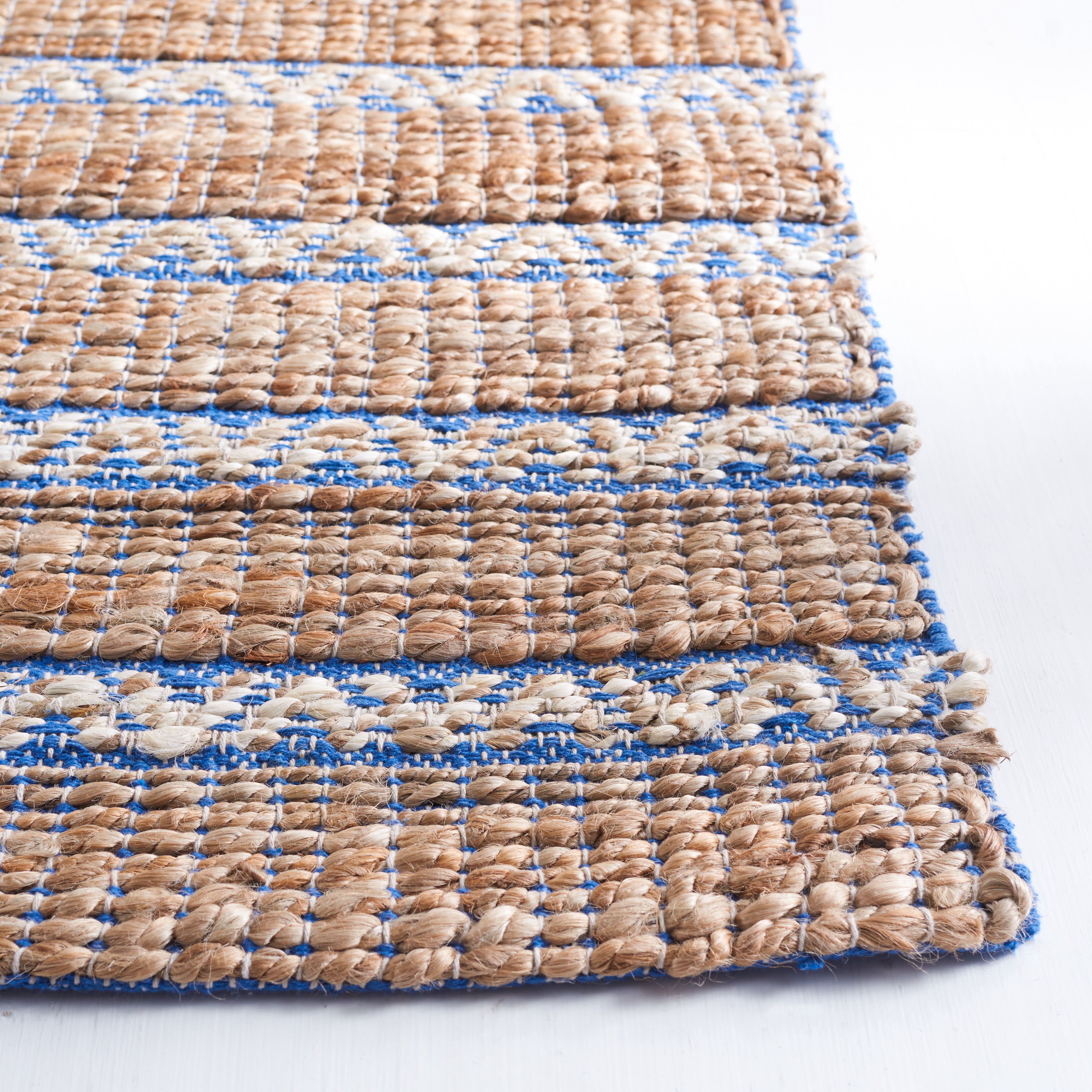 SAFAVIEH Natural Fiber Jack Striped Area Rug, Blue/Natural, 10' x 14'