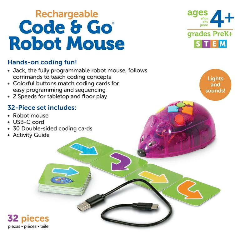 Learning Resources Rechargeable Code Go Robot Mouse STEM Toys