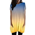 thumbnail image 1 of WEIYLL T-Shirts Women Summer Loose Pullover Gradient Short Sleeve Tunic With Pockets Yellow Tops Sizes S, 1 of 5