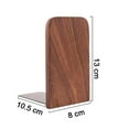 thumbnail image 5 of Book Ends Universal Bookends for Shelves, Non-Skid Bookend, Decorative Heavy Duty Wood Book End, Home Decor Wooden Book Stopper for Books/CDs,1 Pairs,Style:Black walnut square head;, 5 of 8