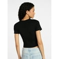 thumbnail image 3 of No Boundaries Cotton Crewneck Cropped Tee, Women's XXS-XXL, 3 of 5