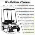 thumbnail image 6 of Track Seven 24V Ride on Car, Electric Golf Cart with Ceiling, Ride on Truck with Remote Control, Music, Rear Storage Box, Electric Car for Boys Girls Age 3+, 18.5" Large Seat with Armrests, White, 6 of 14