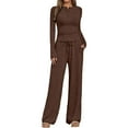 thumbnail image 2 of Women's 2 Piece Sets 2025 Fall Outfits Long Sleeve Wide Leg Tracksuits Casual Lounge Set Matching Sets, 2 of 5