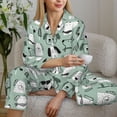 thumbnail image 6 of Pofeuu Puppy Print Womens Pajamas Set Long Sleeve Sleepwear Button Down Nightwear Soft Pj Lounge Sets Button Down Pajamas Women-X-Large, 6 of 7