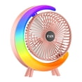 thumbnail image 3 of Colorful Running Lights Usb Rechargeable Desktop Fan Home Office Mute Desktop Fan Deals Of The Day Clearance Gifts For Womem/Men, 3 of 8